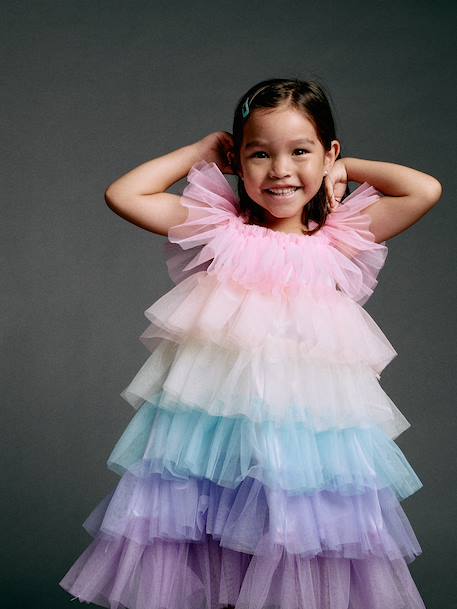 Fancy dress ruffle dress multicoloured - vertbaudet enfant 