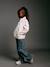 Fleece sweatshirt with zip fastening for girls vanilla - vertbaudet enfant 