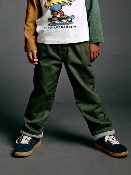 Pantalon large garçon bleu nuit+kaki - vertbaudet enfant 