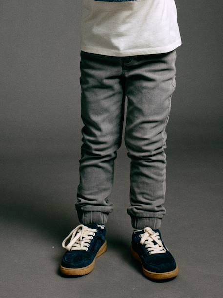 Denim joggers for boys light grey denim - vertbaudet enfant 