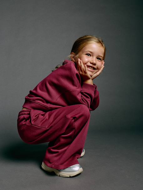 Sweatshirt and joggers set for girls plum - vertbaudet enfant 