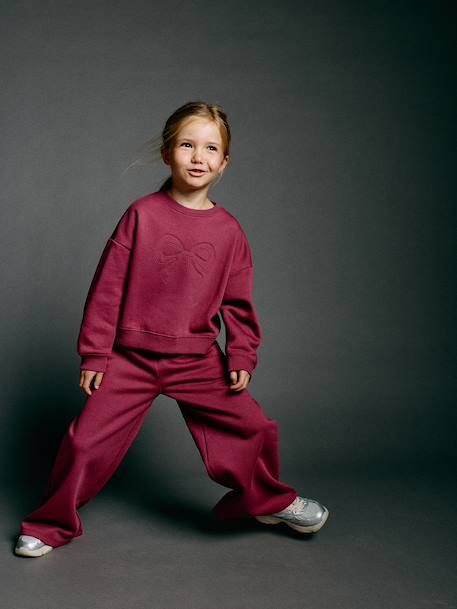 Sweatshirt and joggers set for girls plum - vertbaudet enfant 