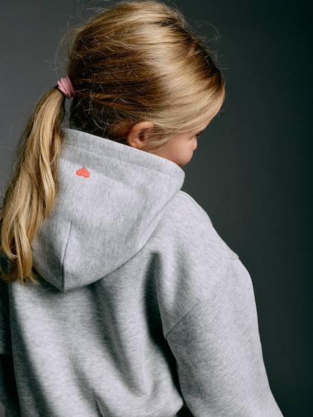 Ensemble jogging fille sweat zippé gris chiné - vertbaudet enfant 