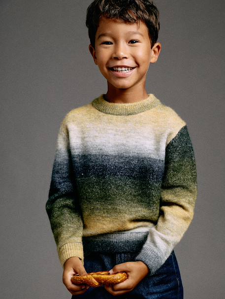 Round-neck jumper for boys ecru - vertbaudet enfant 