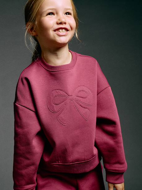 Sweatshirt and joggers set for girls plum - vertbaudet enfant 