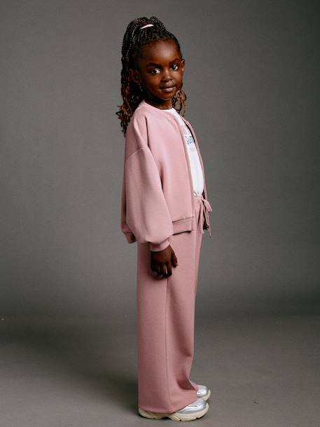 Wide-leg joggers for girls old rose - vertbaudet enfant 