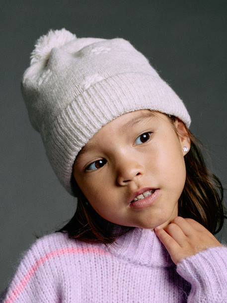 Knitted hat, snood and gloves set for girls sandy beige - vertbaudet enfant 