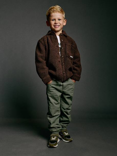 Chemise garçon en sherpa écru+noisette - vertbaudet enfant 