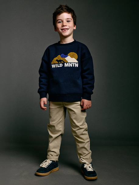 Crew neck sweatshirt for boys navy blue - vertbaudet enfant 