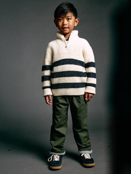 Pantalon large garçon bleu nuit+kaki - vertbaudet enfant 