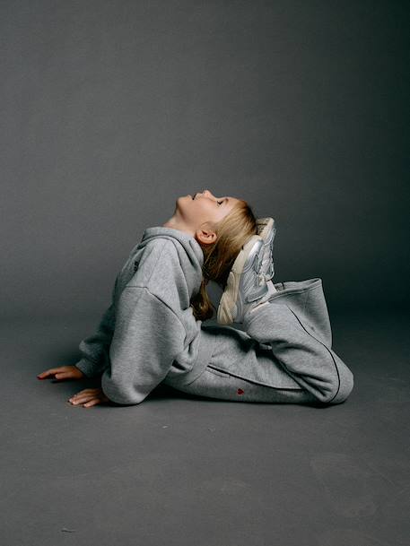 Zip-up sweatshirt tracksuit set for girls marl grey - vertbaudet enfant 