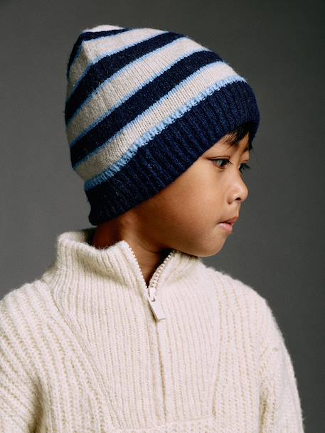 3-piece hat, snood and mittens set for boys marl white - vertbaudet enfant 