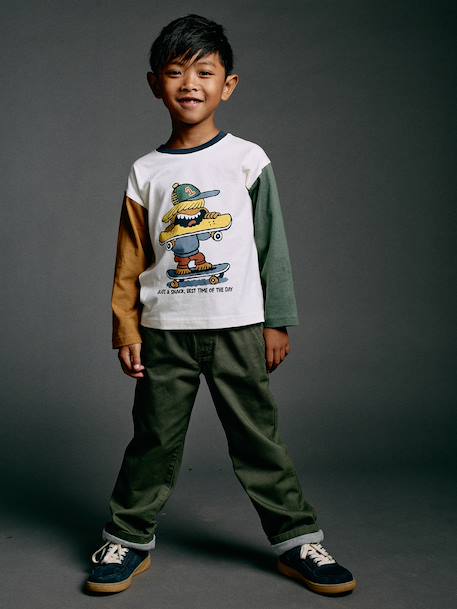 T-shirt manches longues garçon écru - vertbaudet enfant 