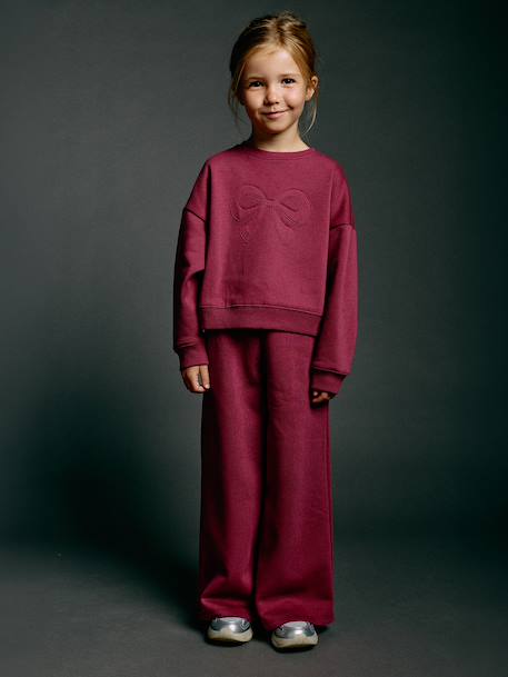 Sweatshirt and joggers set for girls plum - vertbaudet enfant 