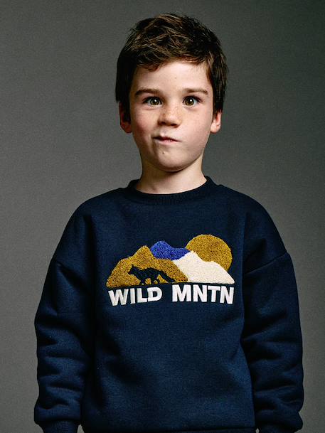 Crew neck sweatshirt for boys navy blue - vertbaudet enfant 