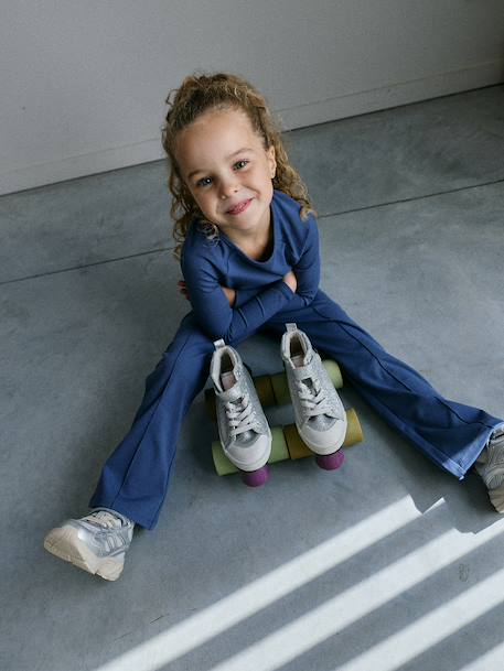 Technical long-sleeved T-shirt for girls medium blue - vertbaudet enfant 