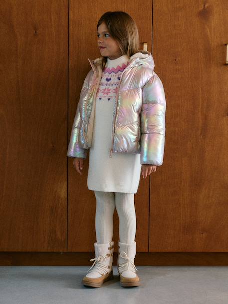 Doudoune chaude fille rose pâle - vertbaudet enfant 