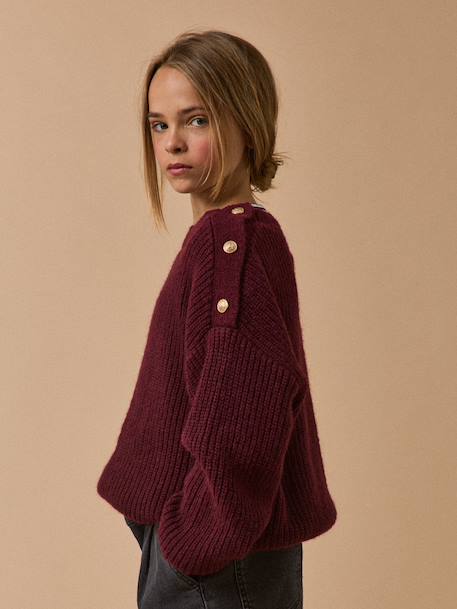 Pull perlée bordeaux - vertbaudet enfant 