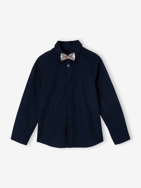 Long-sleeved shirt for boys navy blue - vertbaudet enfant 
