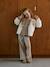 Pantalon large fille anthracite+beige - vertbaudet enfant 