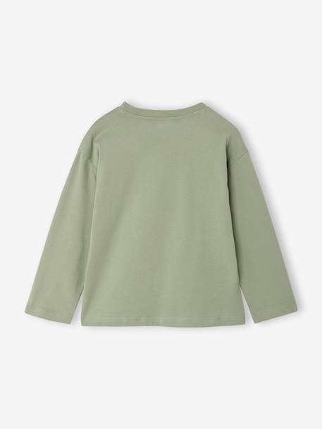 Long-sleeved T-shirt for boys sage green+white - vertbaudet enfant 