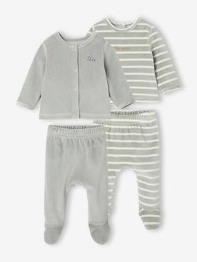 Lot de 2 pyjamas naissance manches longues - vertbaudet enfant -Lot de 2 pyjamas naissance manches longues