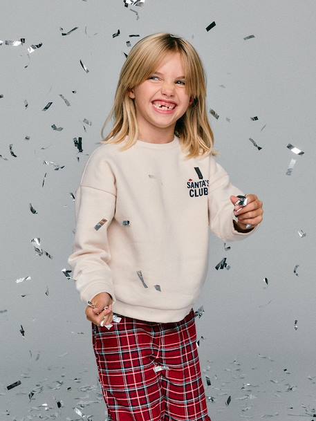Pyjamas in sweatshirt fabric and flannel for girls red - vertbaudet enfant 