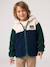 Zip-up hooded cardigan for boys fir green+medium blue - vertbaudet enfant 