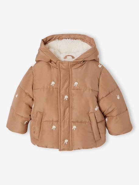 Doudoune bébé fille à capuche bleu nuit+noisette - vertbaudet enfant 