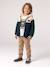 Zip-up hooded cardigan for boys fir green+medium blue - vertbaudet enfant 