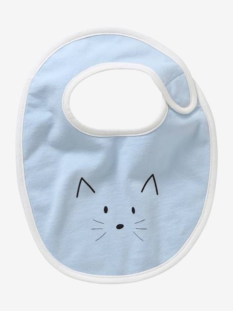 Pack of 5 Animal Bibs for Newborns Light Blue - vertbaudet enfant 