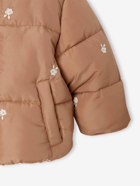 Hooded puffer jacket for baby girls hazel+night blue - vertbaudet enfant 