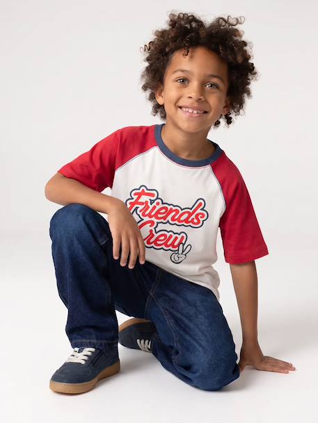 Raglan short-sleeved T-shirt for boys red - vertbaudet enfant 