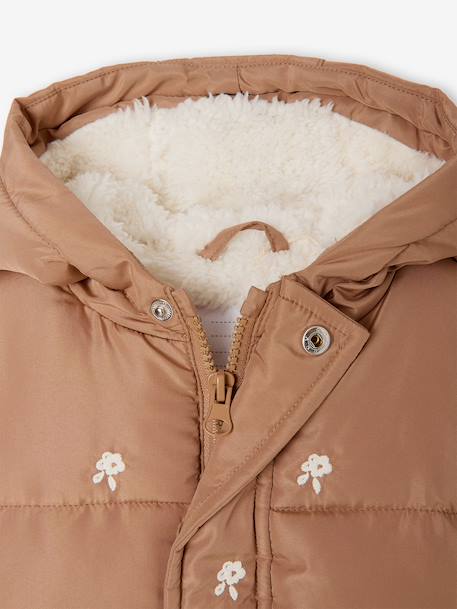 Hooded puffer jacket for baby girls hazel+night blue - vertbaudet enfant 