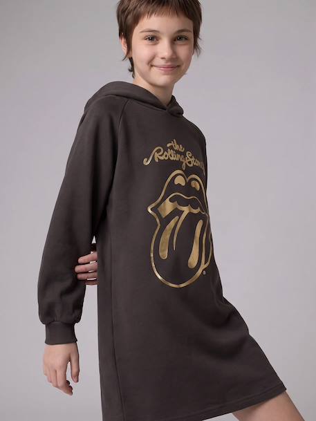Hooded sweatshirt dress Rolling Stones for girls anthracite - vertbaudet enfant 