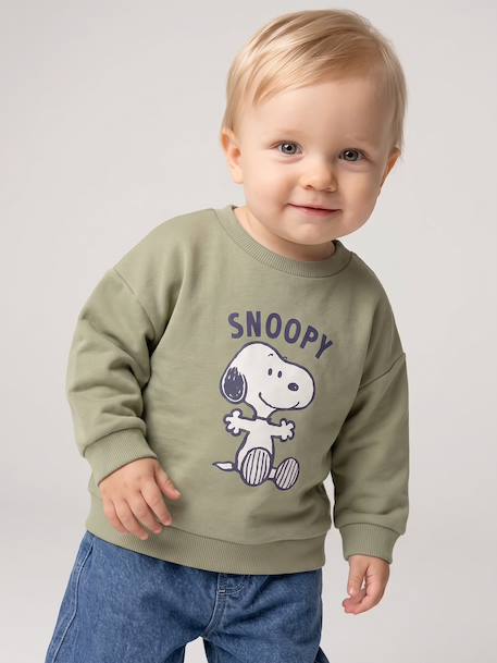 Sweatshirt Snoopy for baby khaki - vertbaudet enfant 