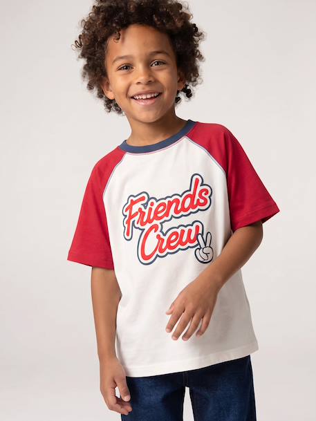Raglan short-sleeved T-shirt for boys red - vertbaudet enfant 
