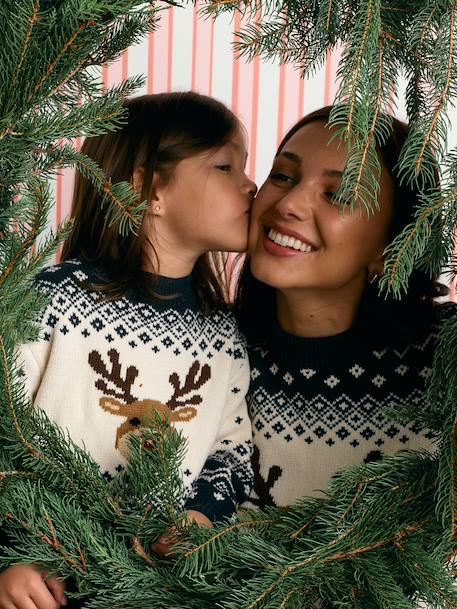 Pull de Noël Adulte Mixte Capsule Famille marine - vertbaudet enfant 