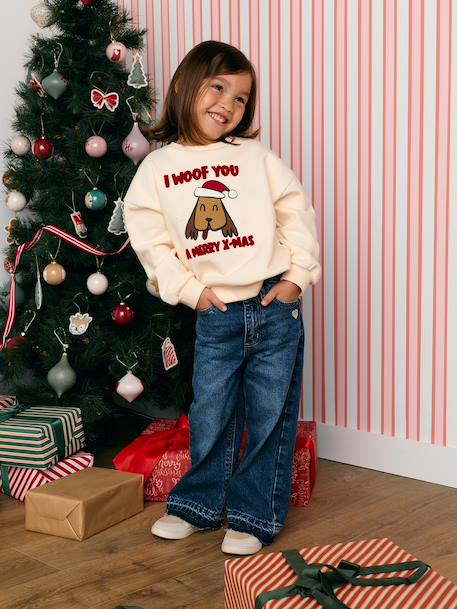 Christmas sweatshirt for girls vanilla - vertbaudet enfant 