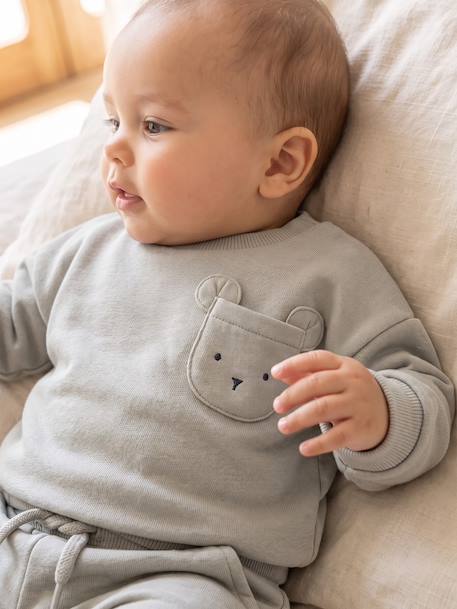 Ensemble sweat et pantalon naissance bébé garçon bleu glacier - vertbaudet enfant 