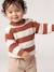 Striped jumper for baby boys navy blue+terracotta - vertbaudet enfant 