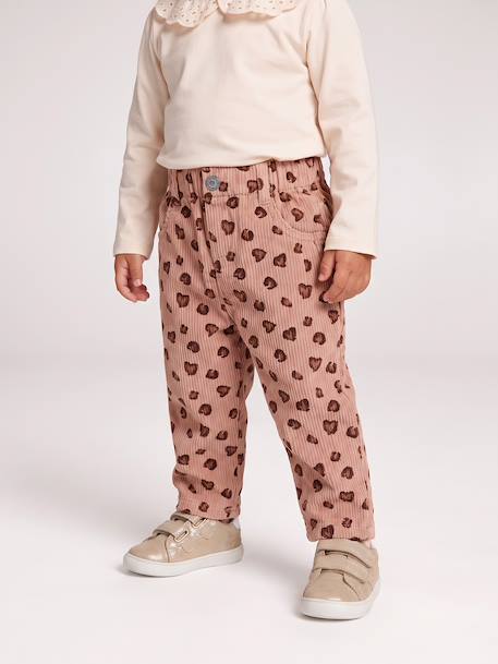 Corduroy trousers for baby girls blush - vertbaudet enfant 