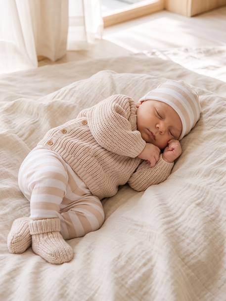 Ensemble 4 pièces bébé mixte beige chiné - vertbaudet enfant 