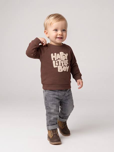 Sweatshirt with long sleeves for baby brown - vertbaudet enfant 