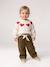 Wide Trousers in Corduroy with Flowers Belt for Babies old rose+olive - vertbaudet enfant 