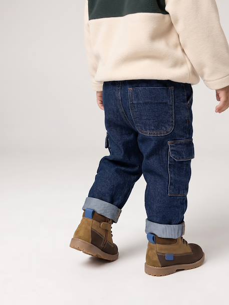Pantalon battle bébé en denim denim brut - vertbaudet enfant 