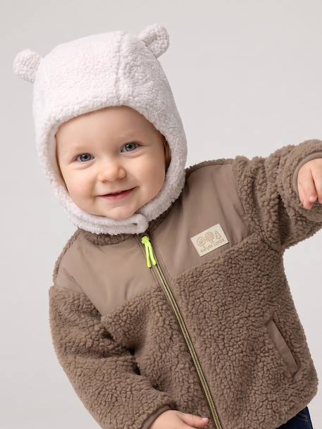 Sherpa Beanie, Snood & Mittens Set for Babies ecru - vertbaudet enfant 