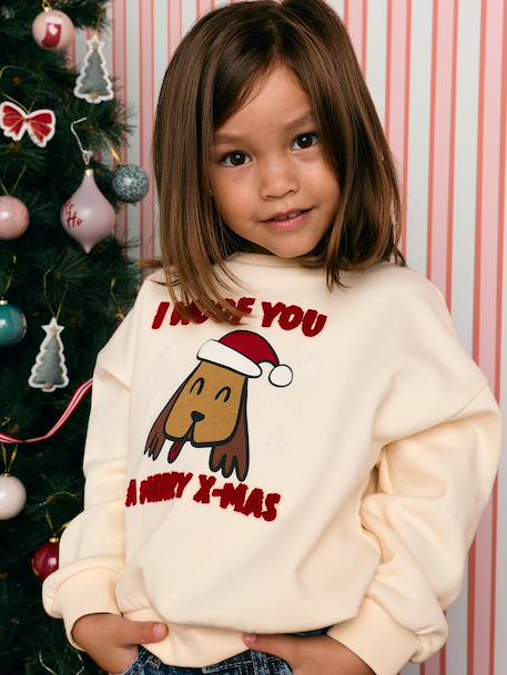 Christmas sweatshirt for girls vanilla - vertbaudet enfant 