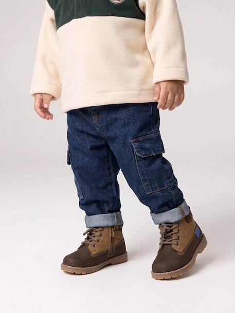 Pantalon battle bébé en denim denim brut - vertbaudet enfant 