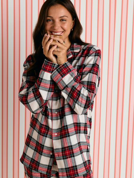 Women's flannel pyjamas Family Capsule red - vertbaudet enfant 